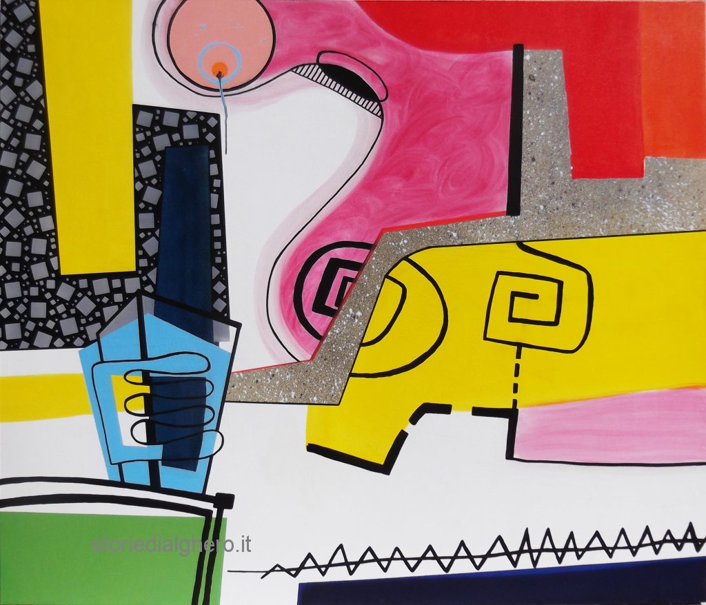 2015 DONNA CON BICCHIERE D'ACQUA acrilico su tavola (150 x 130 cm)
