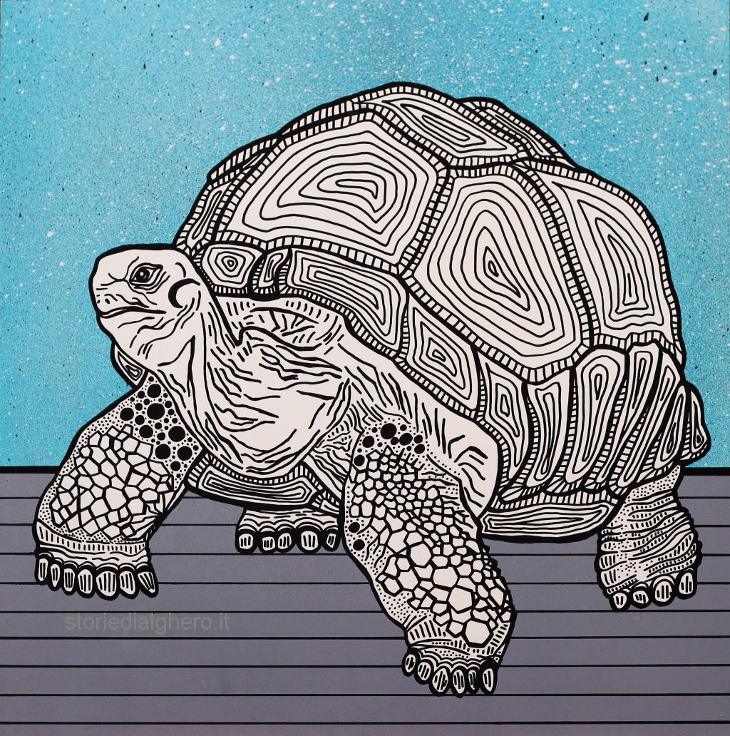 TARTARUGA 2016 acrilico su tavola (100 x 100 cm)