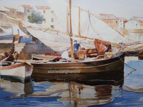 Alghero, vele nel porto 1935 Stanis Dessy